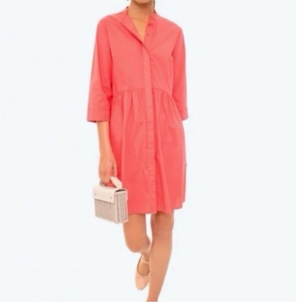 Tuckernuck Poppy Pink Cotton Poplin Royal Shirt Dress